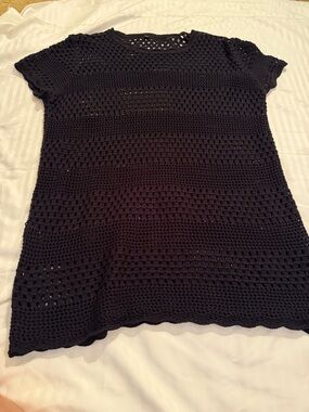 Amazon Black Crochet Swim Coverup Tunic